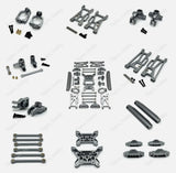 Machined aluminum and titanium RC off-road truck upgrade parts set with brackets and screws