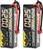 3S Lipo Battery 5200mAh 11.1V 50C with T Plug Hardcase RC Battery for RC Car