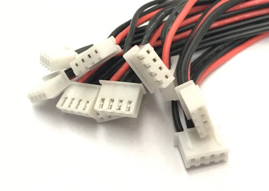JST-XH 4Pin LiPO battery balance charger 3s 11.1v  silicone 22AWG 10cm wire x 10