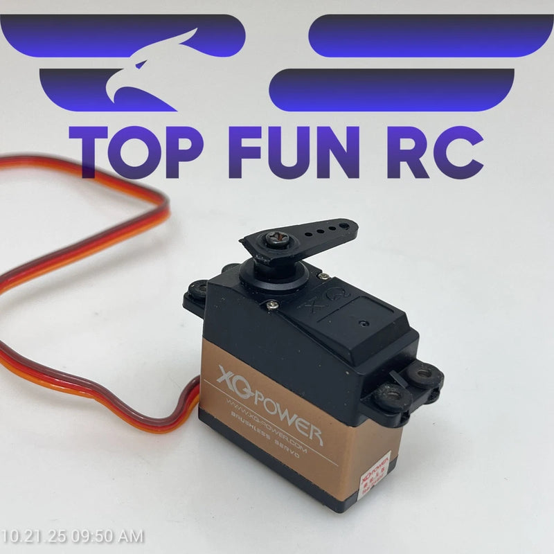 XQ Power metal gear servo with wire leads, black housing and mounting bracket