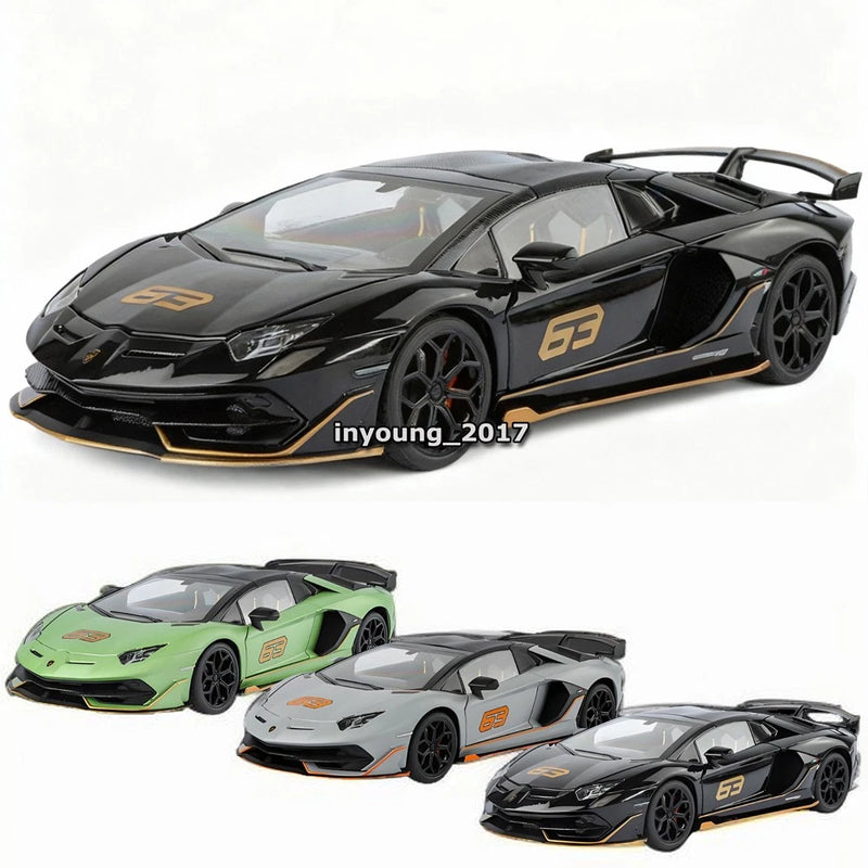 1/18 Lamborghini Aventador SVJ Model Toy Car Diecast Toy Vehicle for Kids Boys Battery