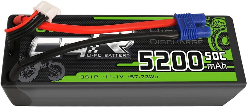3S Lipo Battery 50C 5200mAh 11.1V Lipo Battery with EC3 Connector for 1 8 1 10 Battery