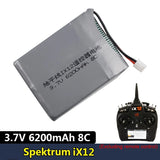 3.7V 6200mAh 8C LiPo model aircraft battery pack with white JST connector
