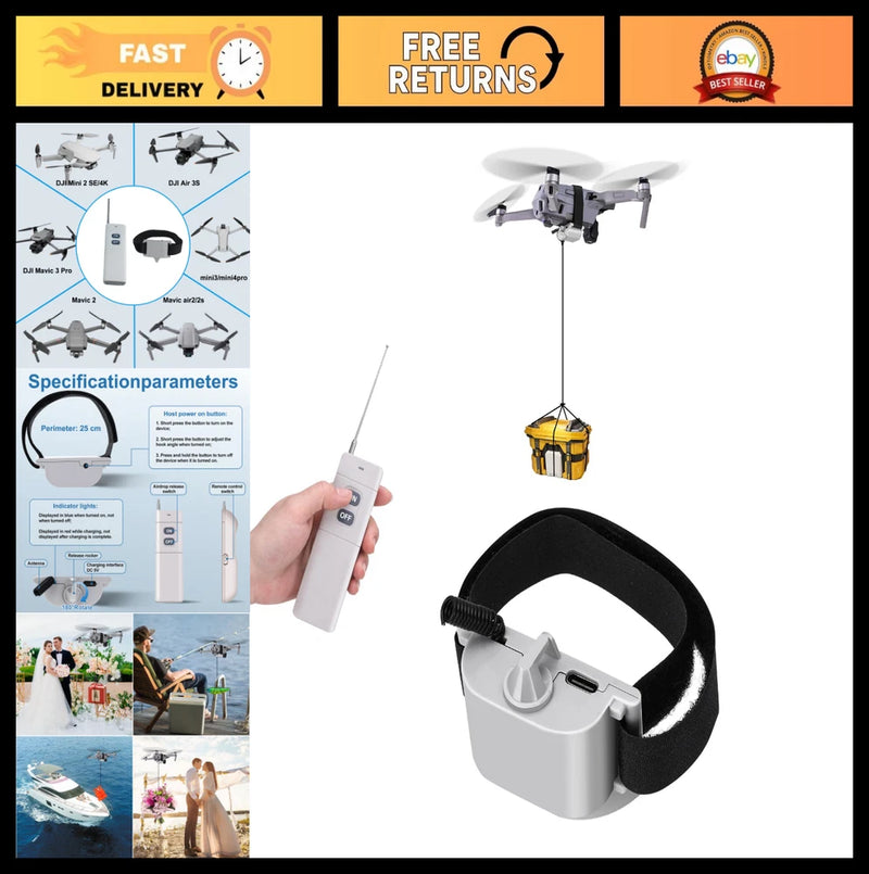 Universal Drone Airdrop System for DJI Mavic Mini, Air, & Mavic Series - Payload