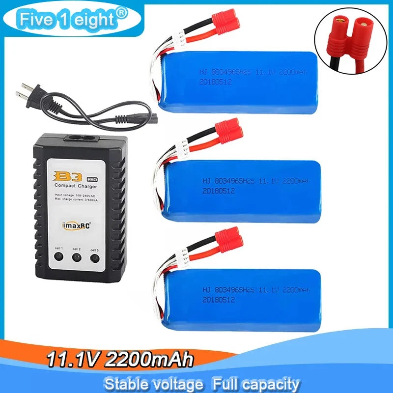 3PC 11.1v 2200mah 30C Lipo Battery Banana plug For Bayang RC toys X8 X16 X21 X22