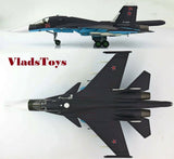 1/72 Su-34 scale model aircraft, dark gray with blue accents and red star markings