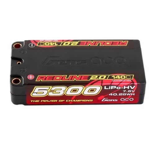 Gens ace 5300mAh 7.6V 140C 2S2P HV Shorty Redline 2.0 Series Lipo Battery Battery