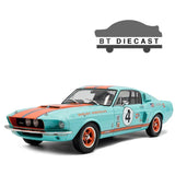 SOLIDO 1967 SHELBY GT 500 #4 GULF 1/18 DIECAST MODEL LIGHT BLUE /ORANGE S1802911