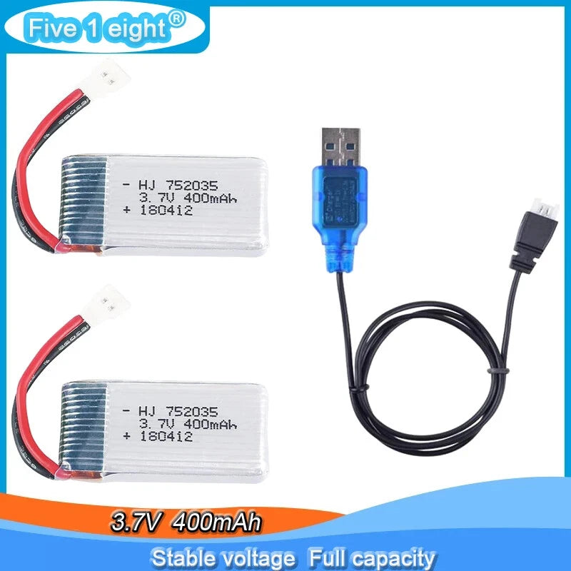 3.7V 400mAh Lipo Battery For X4 H107 H31 KY101 E33C E33 U816A V252 H6C RC Drone