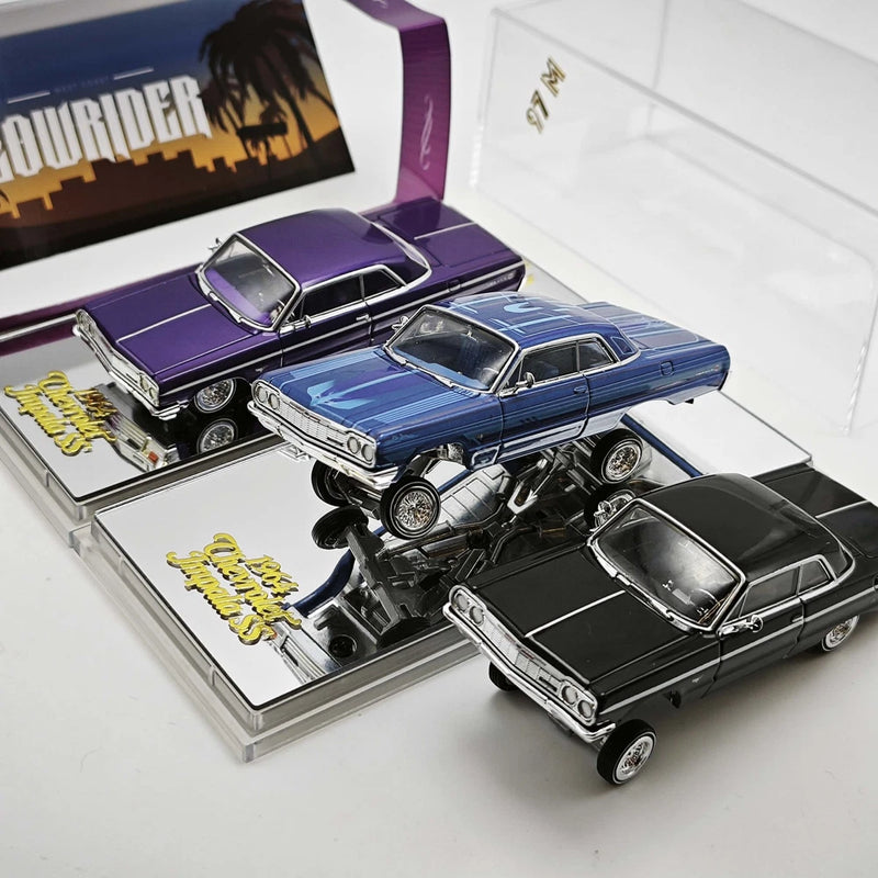 97M 1:64 Impala 1964 Low Rider Hydraulic Chassis Diecast Car Model