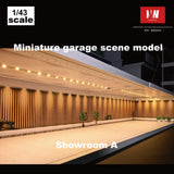 Diorama 1:43 Car Showroom Model LED Lighting City Garage Scene Display Model Toy