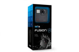 GoPro Fusion 360° digital camera in retail box, accessories bundle, front view