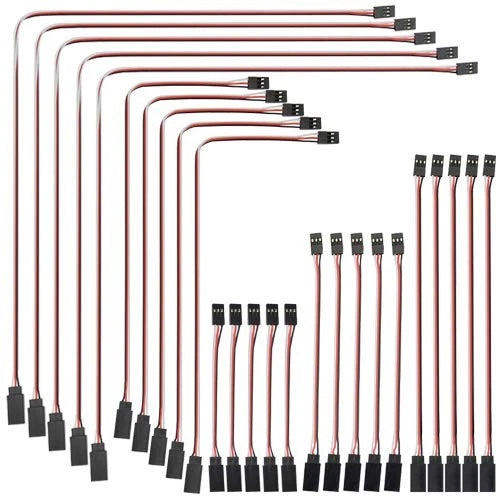 25 Pcs 3 Pin Servo Extension Cable Male Female 22 AWG RC Drone Plane Helicopter Converter