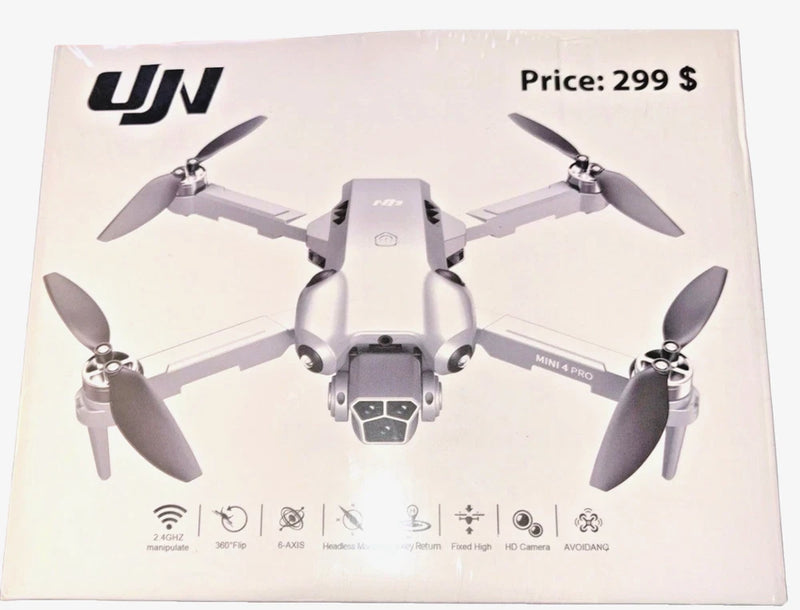 Foldable quadcopter drone with camera and four propellers