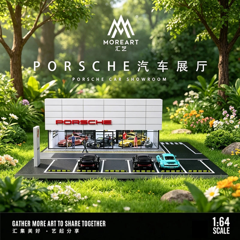 Diorama 1/64 Garage Model Parking Lot Scene Showroom Building Model with LED US