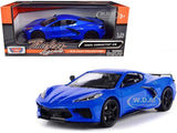 2020 CHEVROLET CORVETTE C8 STINGRAY BLUE 1/24 DIECAST MODEL CAR MOTORMAX 79360
