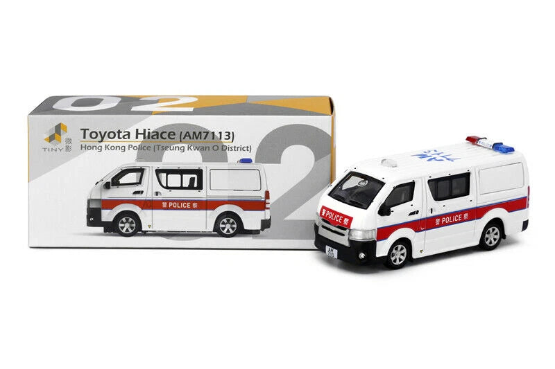 Tiny 1:64  Hiace police car silver wheels Diecast Model Car in box