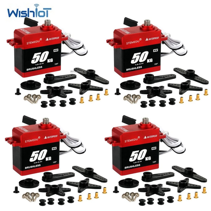 Waterproof 50KG Large Torque Digital Servo Brushless Motor 180?? for RC Cars