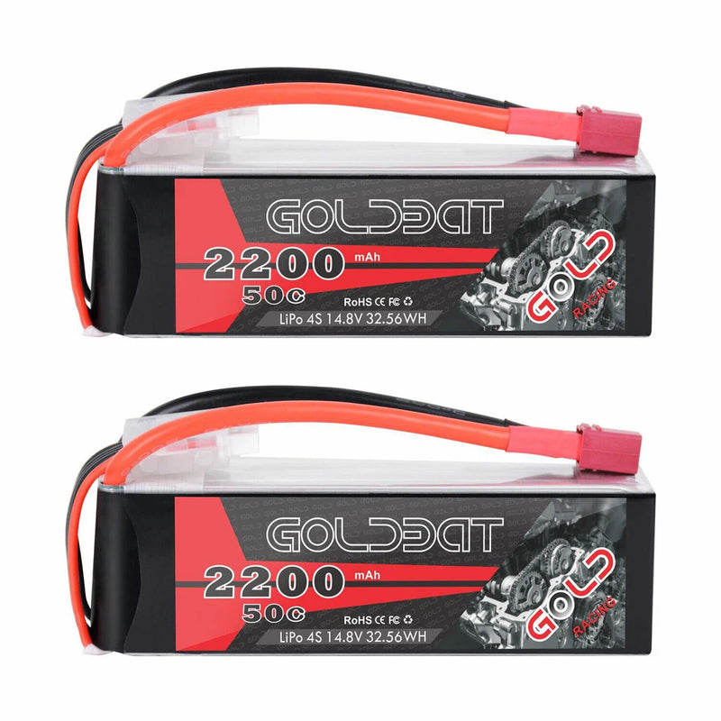 2x 14.8V 2200mAh 50C 4S LiPo Battery with Deans Plug for RC Evader Airplane UAV