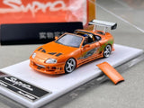 ED FS 1:64 Orange Supra A80 Convertible Figure Sports Model Diecast Collect Car