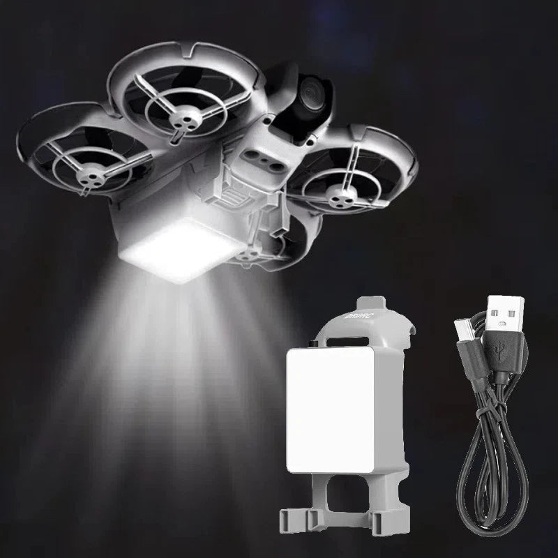 LED landing gear tripod with white light module and Type-C cable