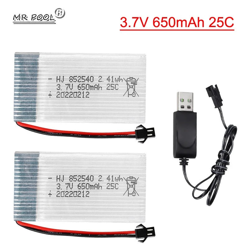 3.7V 650mAh Lipo Battery SM plug for SYMA X5C X5C-1 X5SW X6SW H9D H5C Quadcopter Battery