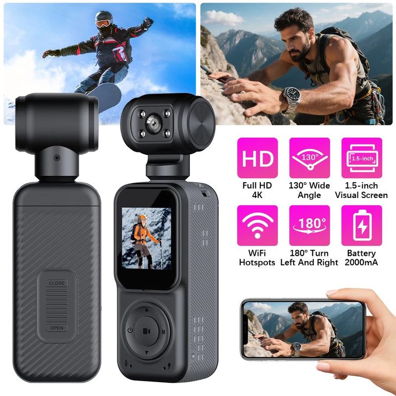 4K/2K HD WiFi Pocket Action Mini Body Camera Audio & Video Recording Sports Cam