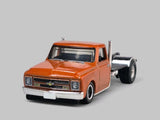 1967 CHEVY C10 TRUCK CUSTOM Diorama Collectible DieCast Model 1:64 Orange LOOSE