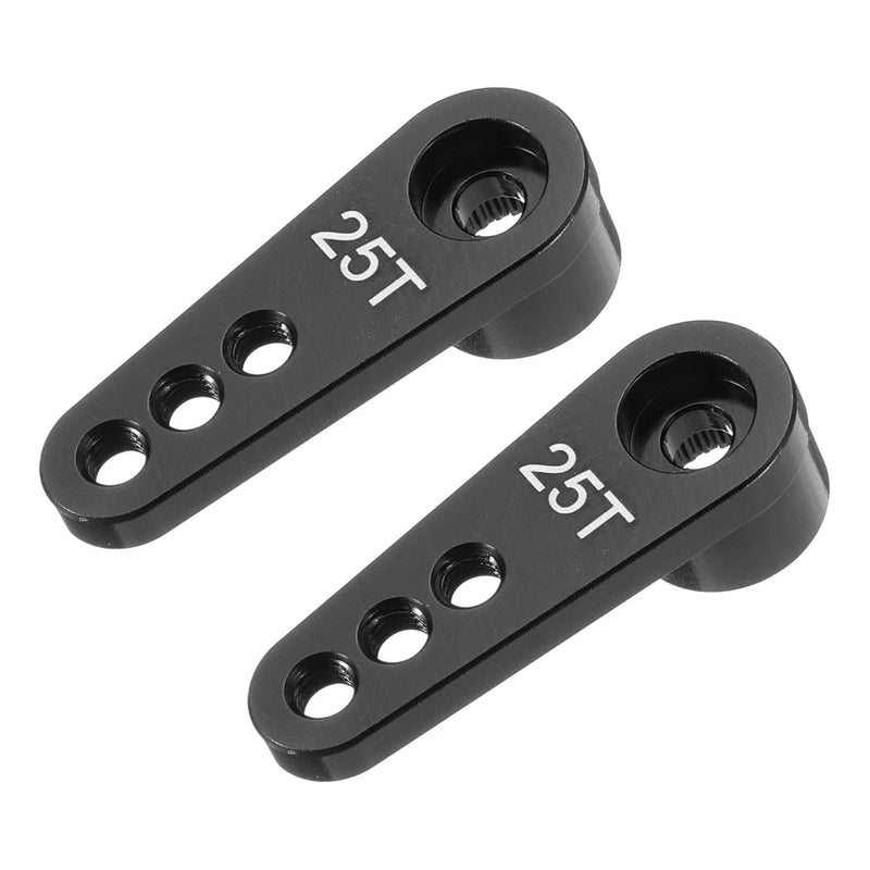 2pcs, Aluminum Alloy 25T Steering Servo Single Arm Horn Black for RC Car/Boat