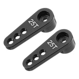 2pcs, Aluminum Alloy 25T Steering Servo Single Arm Horn Black for RC Car/Boat