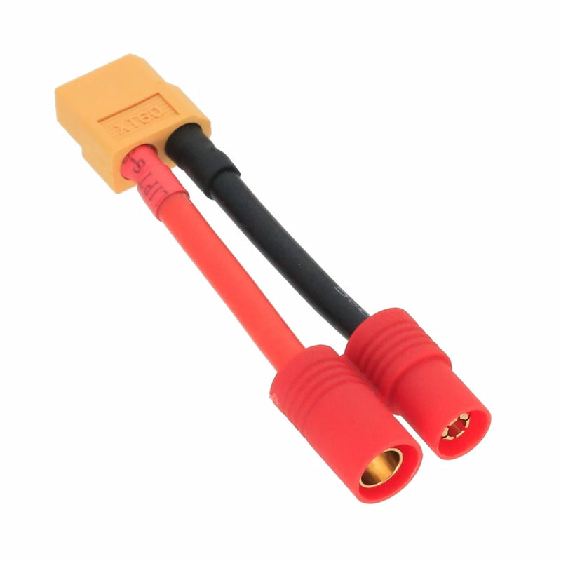 HXT 6mm Male-/Female+ to XT60 Female cable 12AWG 5CM wire For Battery Toy FPV