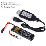 1¡Á 7.4V 1800mAh Rechargeable Lipo Battery USB cable For High Power Water Gun Toy