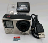 GoPro HERO4 Action Camera With Waterproof Case, SD Card, & USB Cable Tested