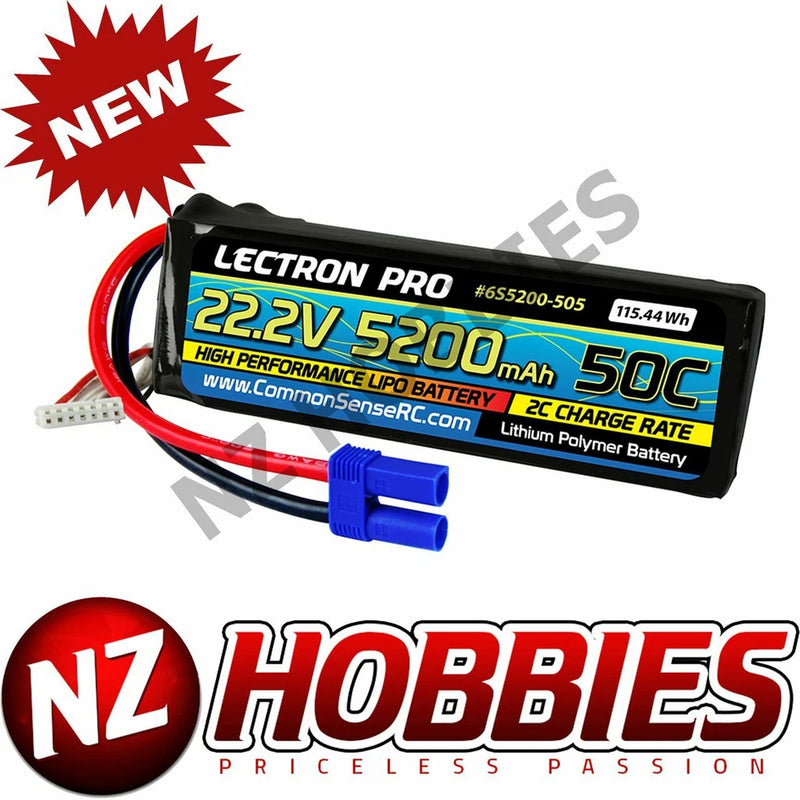 Lectron 22.2V 5200mAh 50C Lipo Battery w/ EC5 : Large Planes, Helis, Quads & 1/8