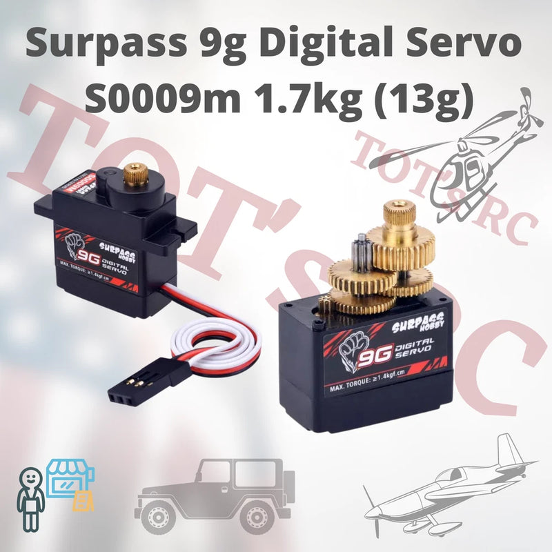 SURPASS Hobby 9g Metal Gear Servo for RC plane Heli Boat 1/24 Truck Car