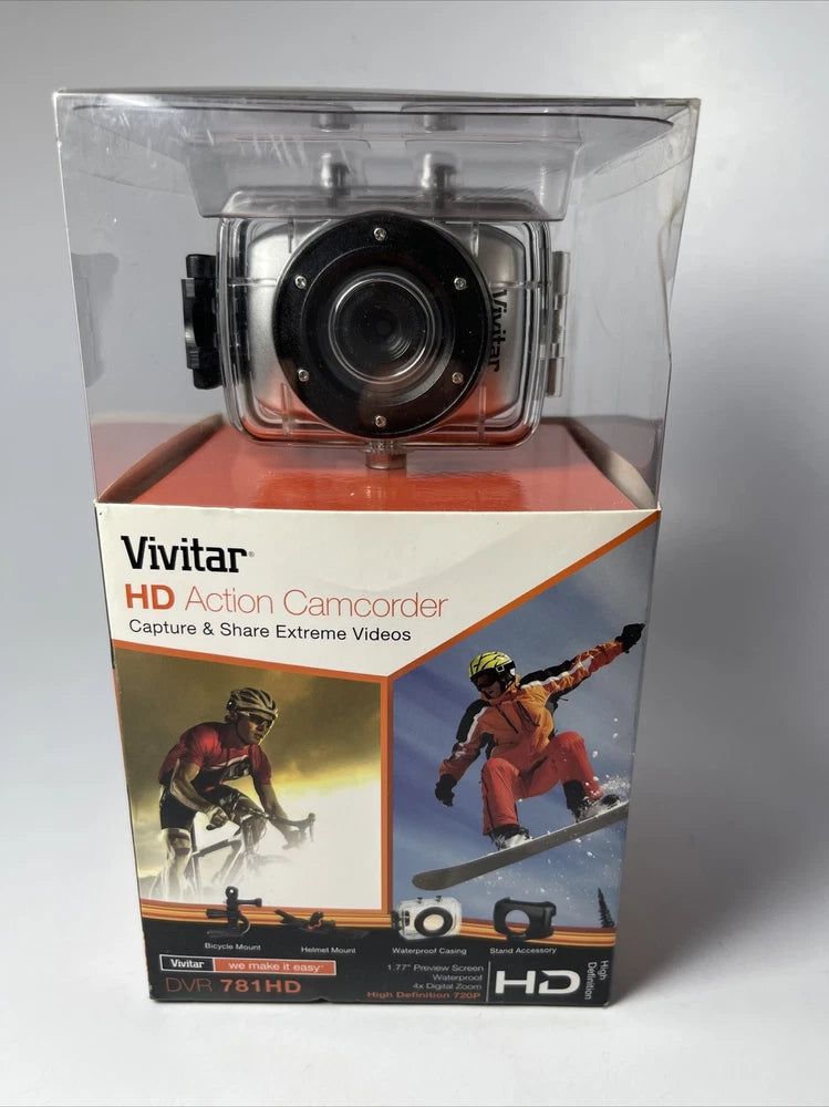 Vivitar DVR 781 HD Action Camcorder Waterproof with Bicycle and Helmet Mounts