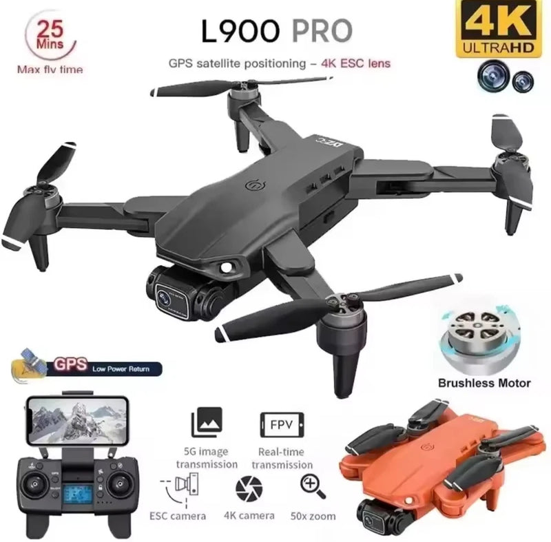 Orange and black quadcopter drone kit with 3 rechargeable batteries