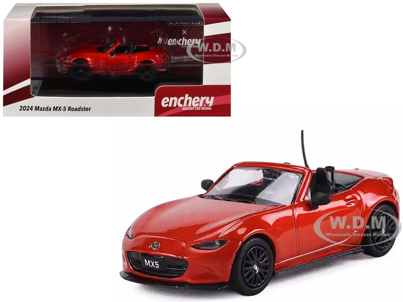 2024 MAZDA MX-5 ROADSTER ORANGE 1/64 DIECAST MODEL BY GCD X ENCHERY GE-006-36