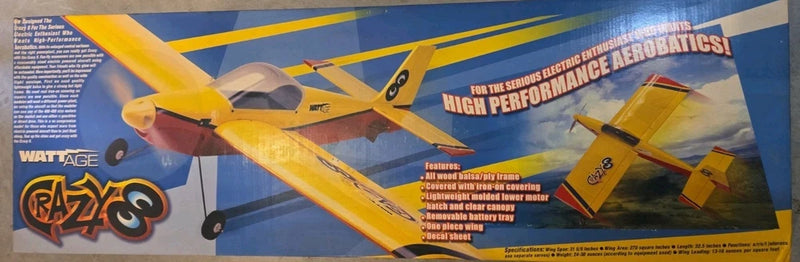 Vintage Wattage Crazy 8 Sport AIrplane Kit See Details! US Seller