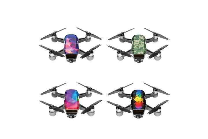 DJI SPARK drone skin set of 4, iridescent multicolor holographic covers