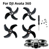 4-pack replacement drone propellers with hub and mounting tools, black blades