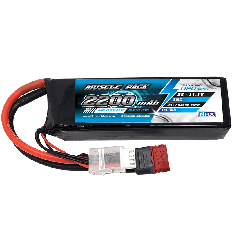 NHX Muscle Pack 3S 11.1V 2200mAh 25C Lipo Battery w/ DEANS Connector Battery