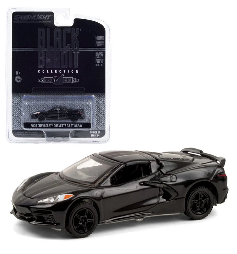 Greenlight 1:64 2020 Black Chevrolet Corvette C8 Stingray Model 28050F-5D1