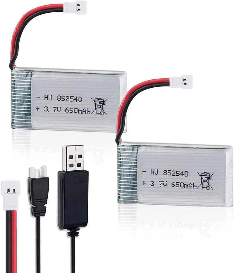 2x 3.7V 650mAh Lipo Battery for SYMA X5 Serial UAV Drone Quadcopter Rechargeable