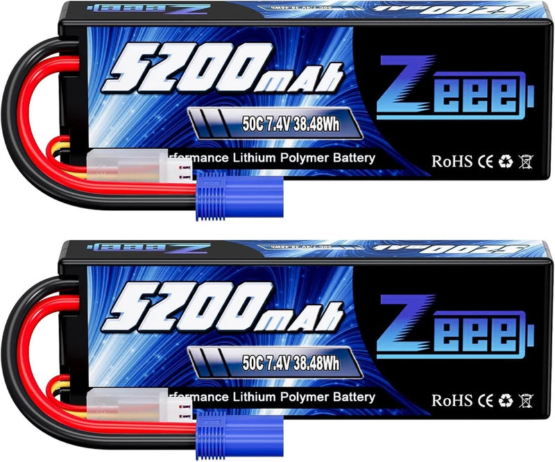 2S 5200mAh 7.4V 50C Lipo Battery with EC5 Plug 2 Battery