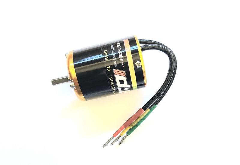 TP Power brushless motor can with 5mm shaft and multicolor wire leads