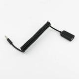USB 2.0 A Female To 3.5mm 4 Pole Male Audio Retractable/Spring AUX Input Cable