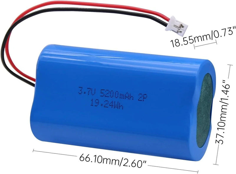3.7V 5200mah Battery PH2.0mm plug for DIY Electronics Toys, Lighting, Bluetooth