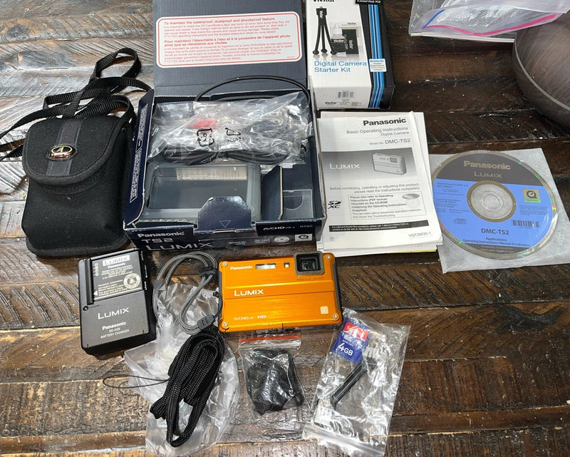 Panasonic LUMIX DMC-TS2  Waterproof 14.1 Megapixel Orange Digital Camera