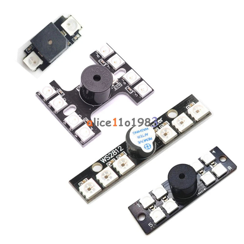WS2812B RGB 2/6/8 LED Strip 5V Buzzer Dual Modes for Arduino FPV RC Quadcopter
